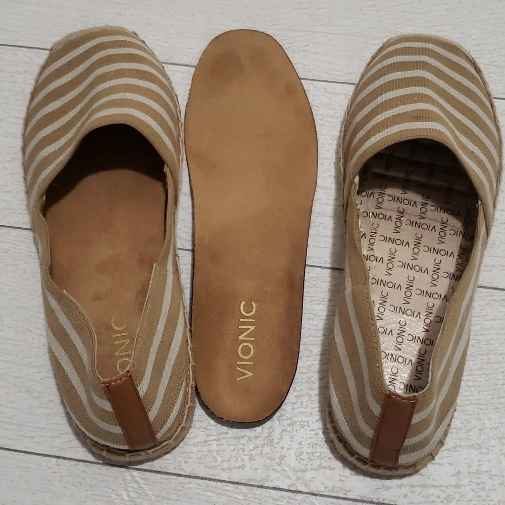 Vionic 9 striped stretch canvas loafers espadrilles